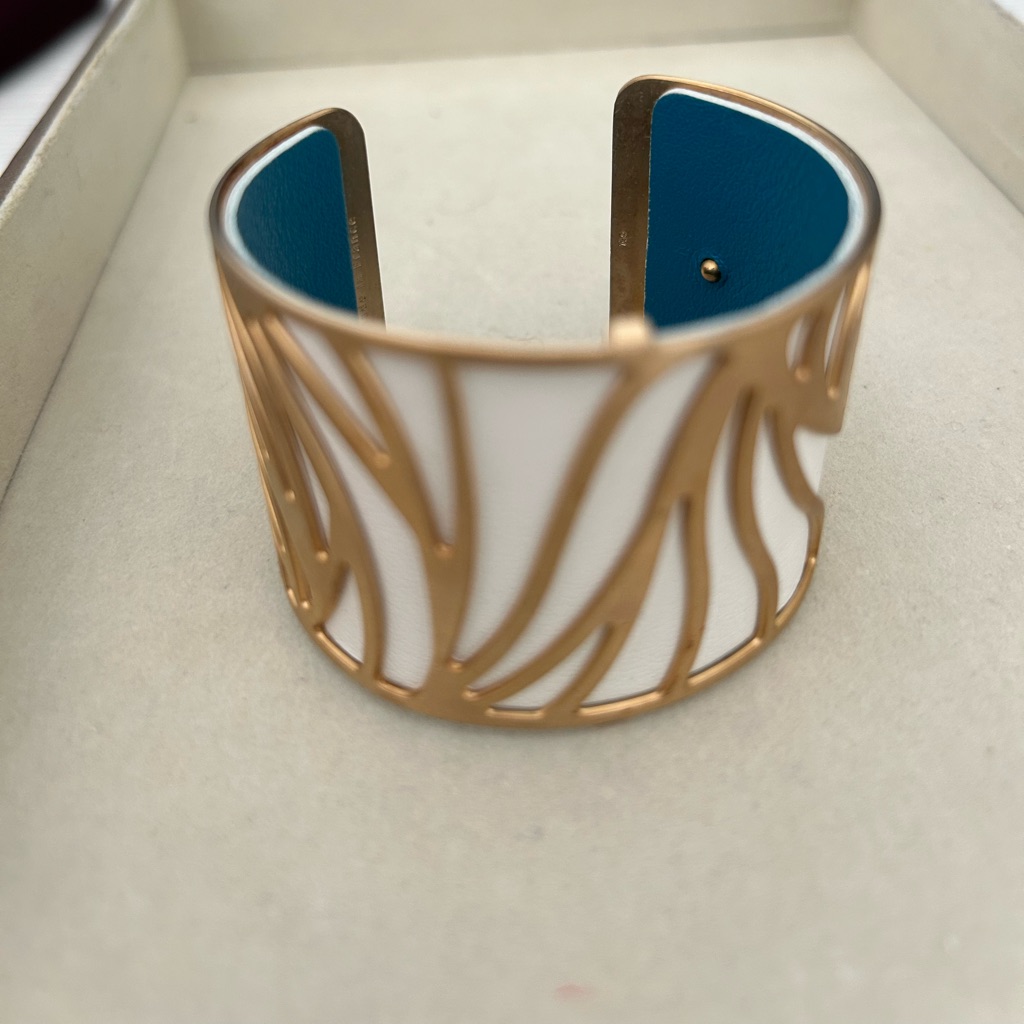 Gold And Leather Cuff Bracelet